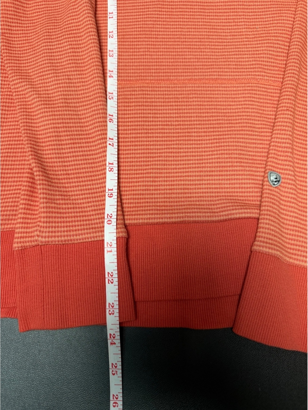 KUHL Women's Hooded Waffle Knit Pullover Hoodie, Size Small, Orange‎ - Picture 2 of 6